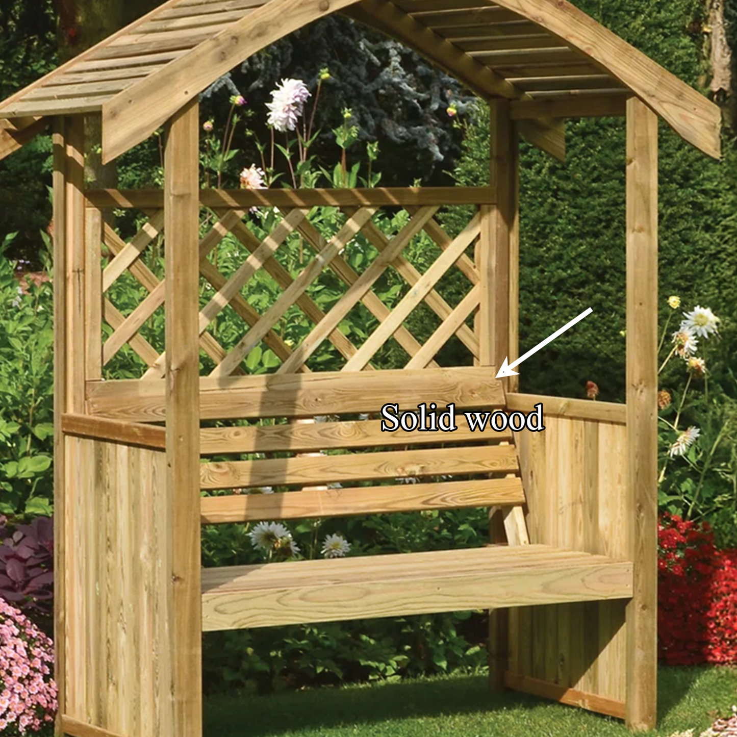 Sanozo Rustic Wooden Garden Arbour Bench with Vintage Charm