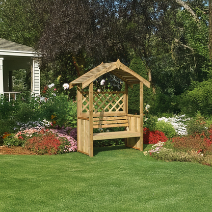 Sanozo Rustic Wooden Garden Arbour Bench with Vintage Charm