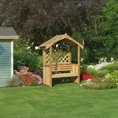 Sanozo Rustic Wooden Garden Arbour Bench with Vintage Charm