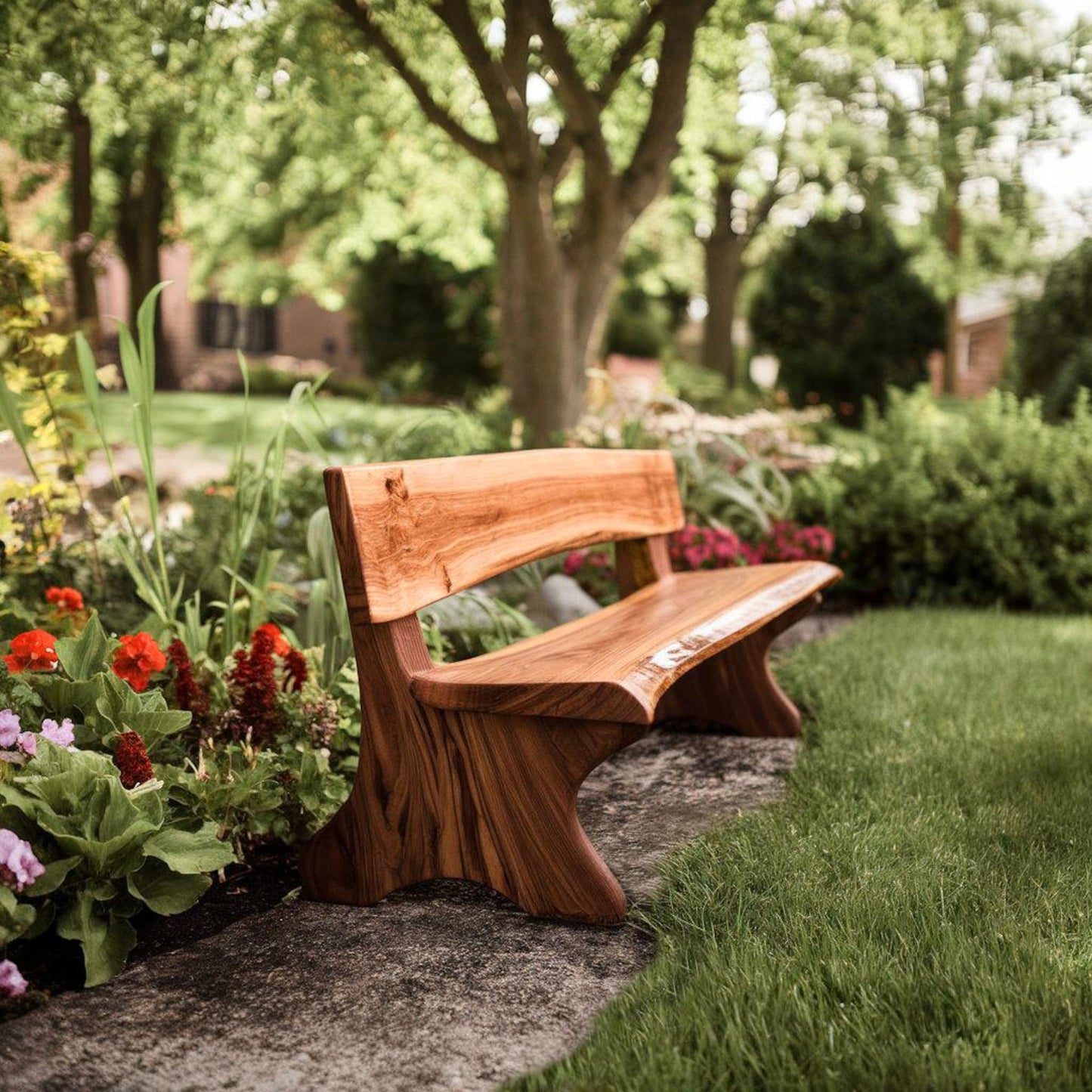 Sanozo Rustic Live Edge Handcrafted Bench for Indoor & Outdoor