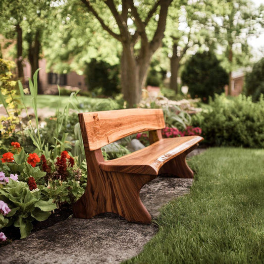 Sanozo Rustic Live Edge Handcrafted Bench for Indoor & Outdoor
