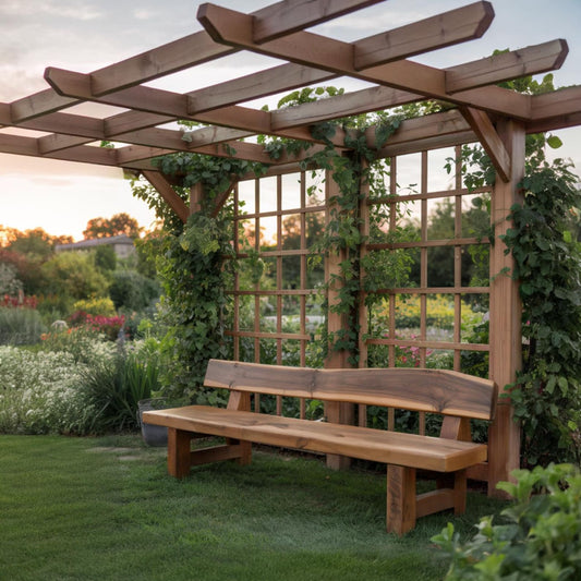 Sanozo Rustic Outdoor Wooden Garden Bench for Patio & Porch