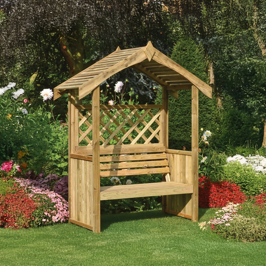 Sanozo Rustic Wooden Garden Arbour Bench with Vintage Charm